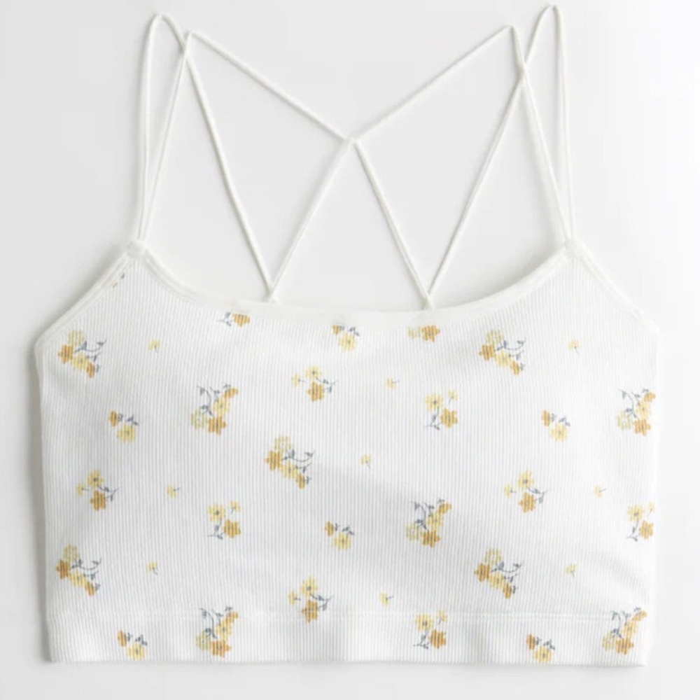 Gilly Hicks White and Yellow Floral Tank Top | Size: Small